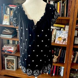 BCBGMaxazaria Embroidered Cotton Blouse